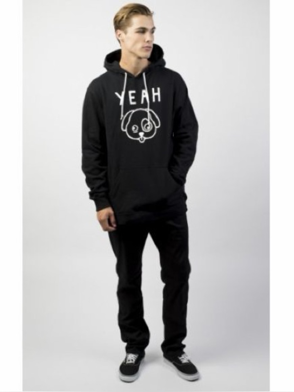 Neff Black Hoodie with White Logo Tag